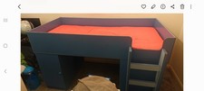 Blue Wooden Orlando Cabin Bed 3FT Single With 3 Drawers, Shelves,pull Out Desk