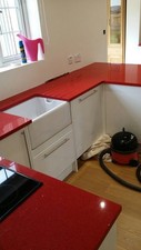 Red Sparkly  Quartz Kitchen Worktops 20mm. Supply Only Starts from £999