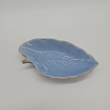 Fine China leaf-shaped bowl Made in Japan blue with gold trim