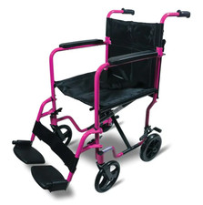 AIDAPT Aluminium Compact Transit Chair Wheelchair Colour PINK VA172pink