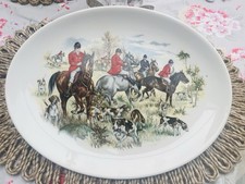 Hunting Scene Bone China Staffordshire Oval Platter