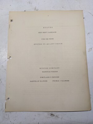 Hyster parts manual book list - book,