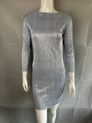 Metallic silver micro - silver, pleated
