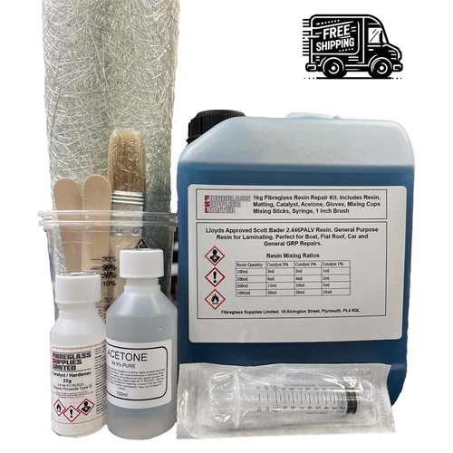 Fibreglass repair kit 1kg - repair,