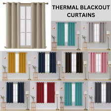 Blackout Thermal Curtain Ready Made Eyelet Curtains Ring Top + Free Tie Backs