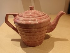 Art Deco Wade Heath Pink Glazed Tea Pot, Height 15cm. Unused. 