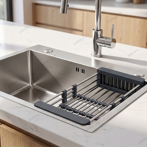 Stainless steel inset kitchen - steel,