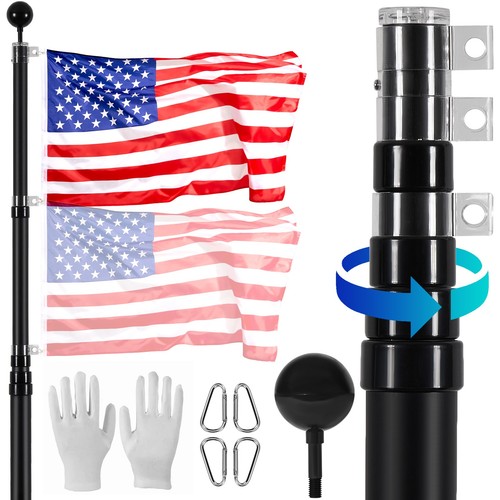 25ft telescopic flagpole kit - 25ft,