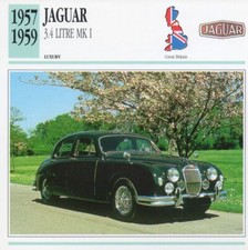 1957-1959 JAGUAR 3.4 LITRE Mk.I Classic Car Photograph / Information Maxi Card