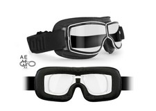 Motorcycle Vintage Aviator Goggles for Prescription Lenses Bertoni Italy 188 SOS