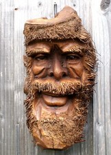 Large Wooden Root Face Carving