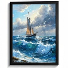 Stormy Seas Sailboat Art Print