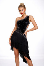 Latin Dance Dress One Shoulder