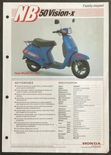 HONDA NB50 VISION-X Family Moped Sales Specification Leaflet MAY 1985