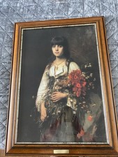 AA Harlamoff Painting On Board Signed With Wood Fame 31inch Long 22inch Wide