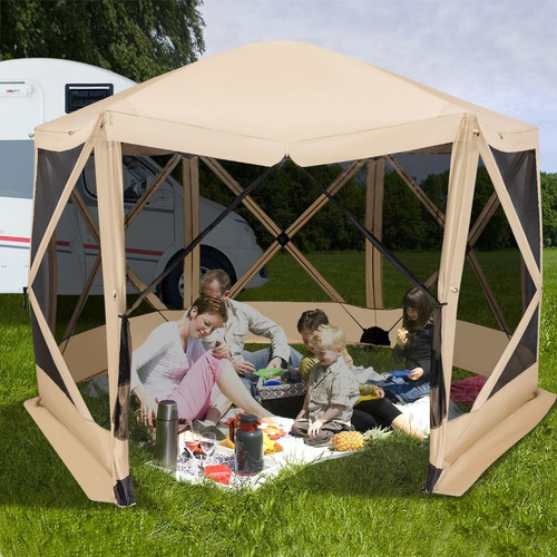 Sided camping gazebo instant - 6-sided,