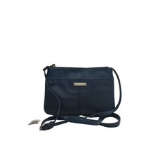 Tignanello Women's Bag Blue Leather with Polyester Crossbody