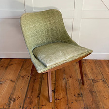 Antique Vintage Retro Wicker Back Chair Seat Wooden Wood Pattern Green Armchair