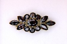 Vintage 9ct Yellow Gold Red Garnet Cluster Pin Brooch 4.9g Gift Boxed