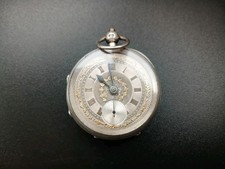 Antique Silver Dial Gents Pocket watch.  Chester 1910. Working.