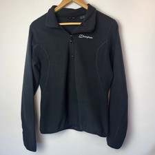 Berghaus Ladies Half Zip Fleece Black Size 12 Pullover Collared Sweatshirt