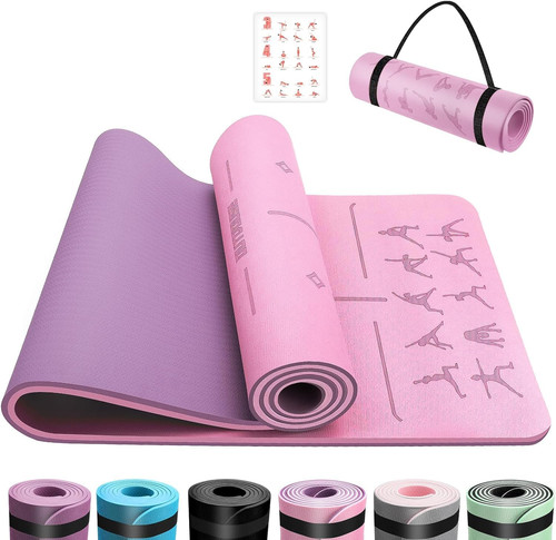 Yoga mat with alignment - yoga,