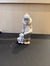 Lladro Eskimo Boy with Pet