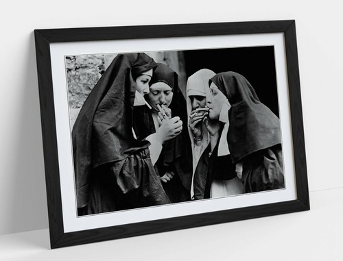 Smoking nuns iconic vintage - smoking,