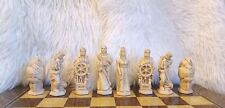 Chess Columbus & 1492. SAC set, 11cm King Vintage, No Board. Ivory & Burgundy