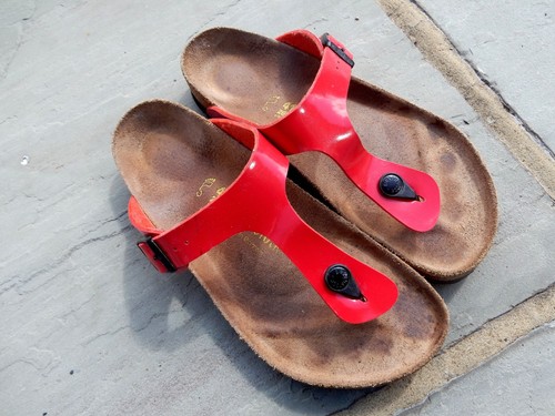 Birkenstock gizeh toe post - birkenstock, red