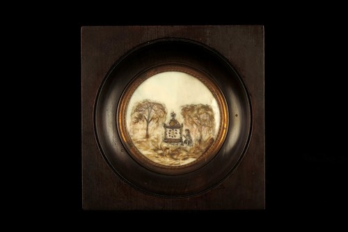 Antique hair frame 1842 - hair,