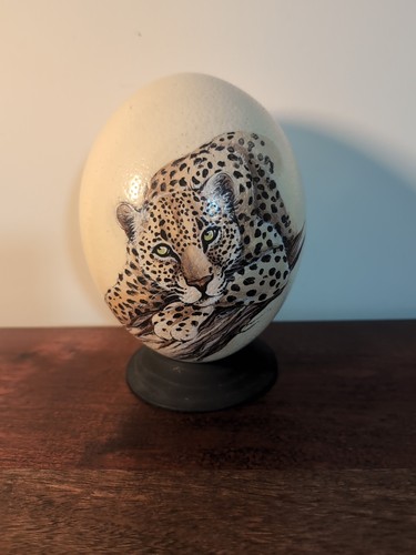 Signed hand painted ostrich - 6",