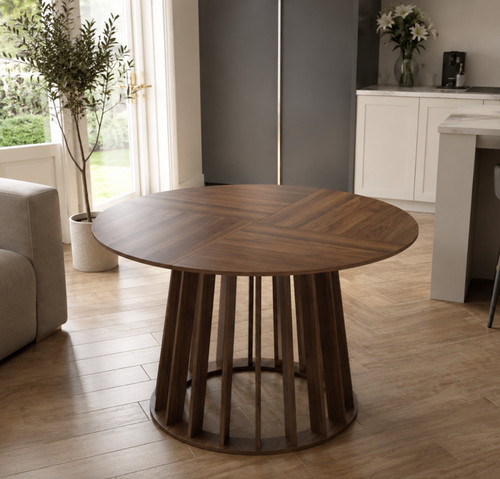 Wooden round dining table - round, 4