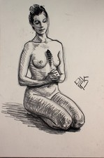 Original Female Charcoal on