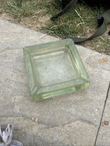 Vintage green glass ashtray - green,