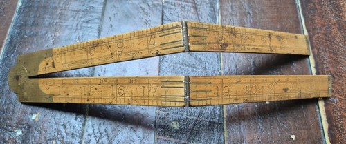 Boxwood and brass folding - boxwood,