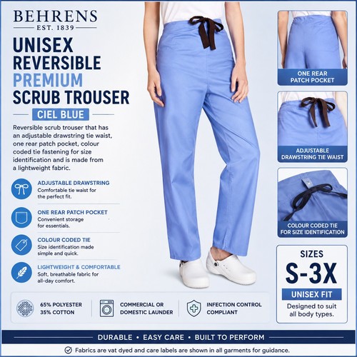 Scrub trousers reversible - scrub,