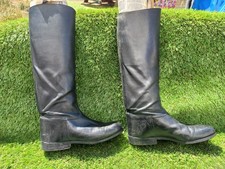Vintage Black English Leather Riding Boots Uk Size 37 or 4 to 4.5