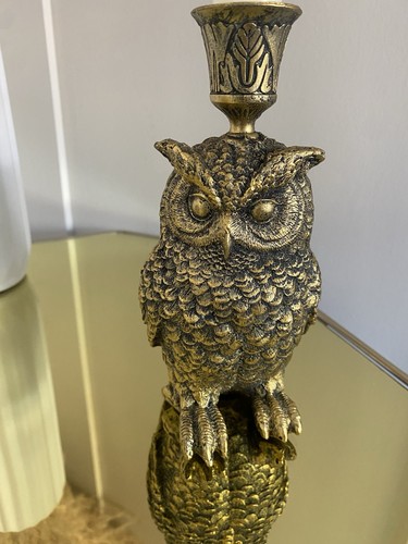 Vintage style owl candlestick - owl,