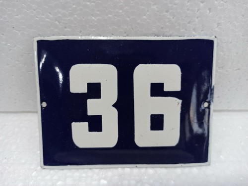 Vintage enamel sign number - number, 36
