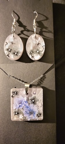 Handmade blue floral - handmade, resin