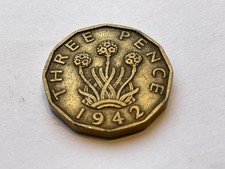 1942 Three Pence George VI