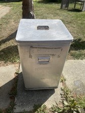 Large Vintage Grundy Bin Aluminium 1960s 42cm x 42cm x 75cm