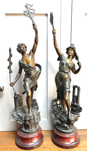 Pair antique spelter - of,