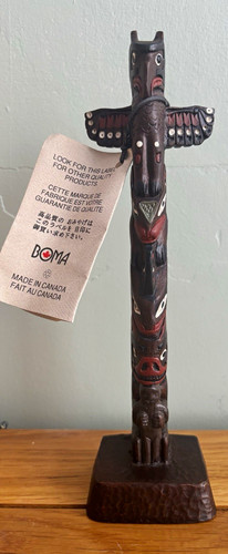 Boma hand painted wooden totem - boma,