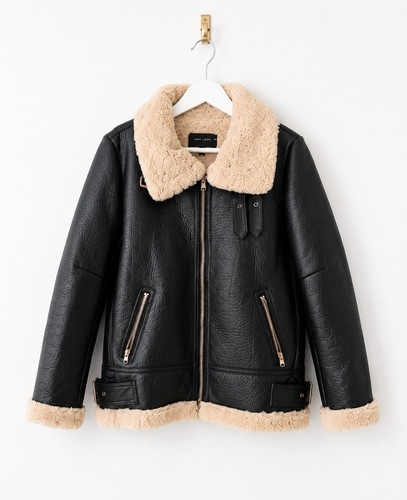 Zara faux shearling aviator - faux,