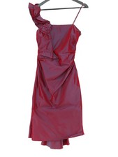 Linea Raffaelli Women's Midi Dress UK 14 Red Other with Polyester A-Line