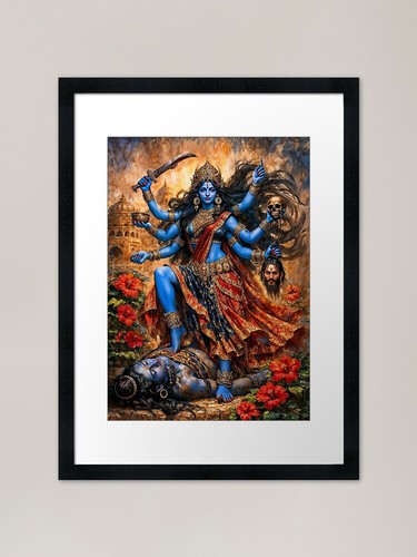 Kali dance shiva framed - on,