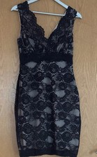 Lipsy midi black and nude dress Size 12 Great condition