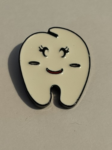 Cute tooth enamel pin badge - enamel,